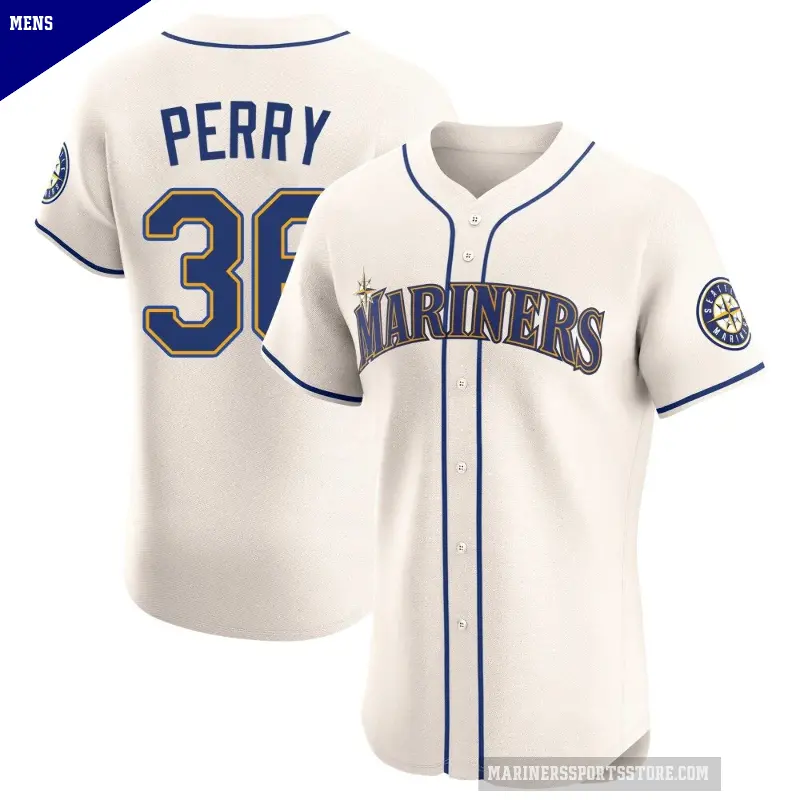 Men's No.36 Gaylord Perry Seattle Mariners Cream Elite Alternate Jersey