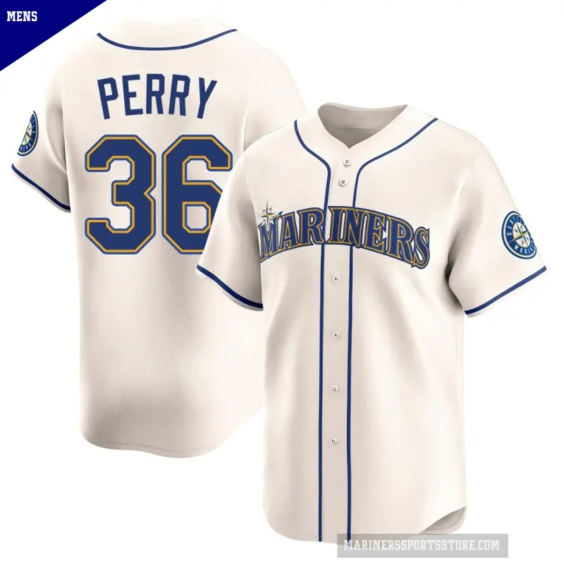 Men's No.36 Gaylord Perry Seattle Mariners Cream Limited Alternate Jersey