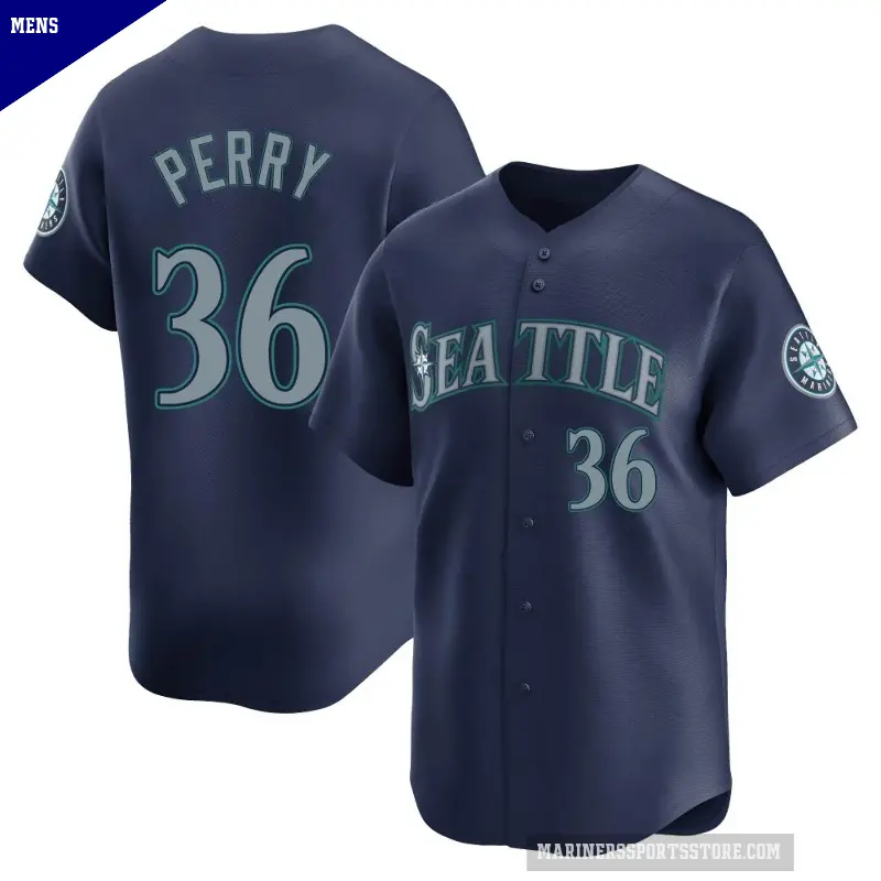 Men's No.36 Gaylord Perry Seattle Mariners Navy Limited Road Jersey
