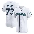 Men's No.73 Logan Evans Seattle Mariners White Elite Home Jersey
