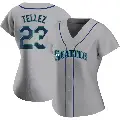 Women's No.23 Rowdy Tellez Seattle Mariners Gray Replica Road Jersey