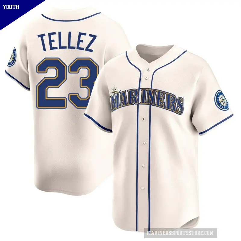 Youth No.23 Rowdy Tellez Seattle Mariners Cream Limited Alternate Jersey