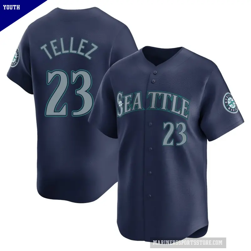 Youth No.23 Rowdy Tellez Seattle Mariners Navy Limited Road Jersey